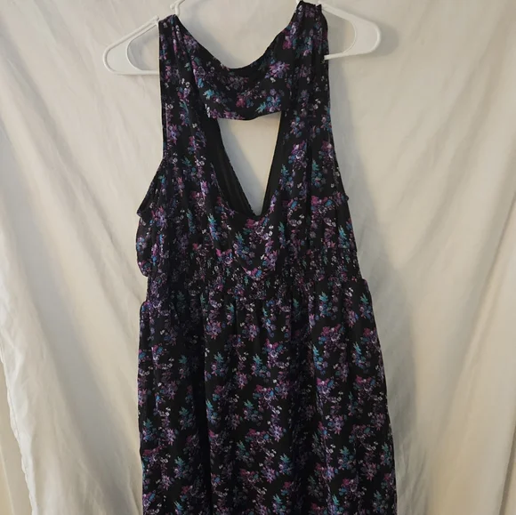 Torrid black purple and blue open back dress. Sz 3 - Picture 6 of 8